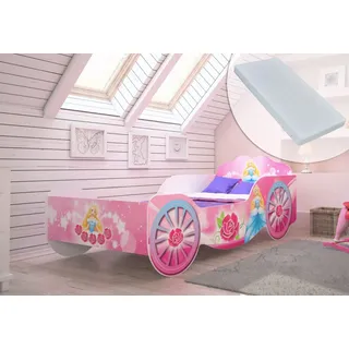 Kids Collective Kinderbett Kutsche 70 x 140 cm MDF rosa