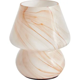 BELIANI Tischlampe Beige aus Glas Rund Modernes Design Marmor Optik für Nachttisch Schlafzimmer Leselampe Tischleuchte mit Kabel - Beige