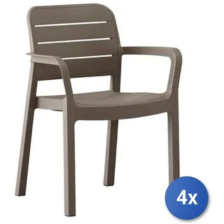 4x Stuhl von Außerhalb Allibert Tisara,Modell K221208K587KK,Farbe Cappuccino,&