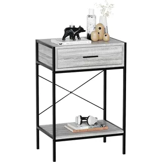 Vida Designs Brooklyn Konsolentische, Holz, Grey, 1 Drawer