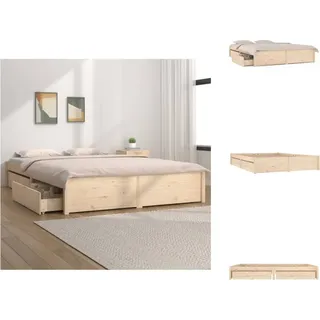vidaXL Bett mit Schubladen 160x200 cm - Betten & Bettgestelle - Braun