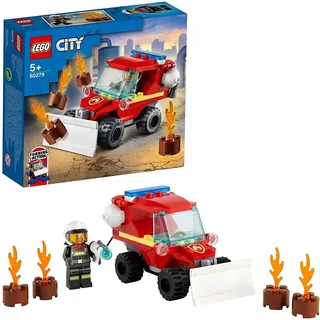LEGO 60279 City Mini-Löschfahrzeug, Spielzeug mit Feuerwehrauto und Feuerwehrmann, kleines Geschenk für Mädchen und Jungen ab 5 Jahre - Silber