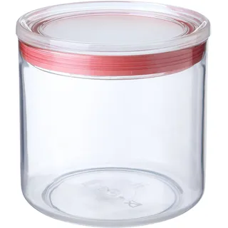 TATAY Vorratsdosen mit Deckel 1 L | Transparente Vorratsdose | Silikondichtung-Deckel | Stapelbar | BPA-freier Kunststoff | Spülmaschinengeeignet | 12,5 x 12,5 x 12,5 cm, Rot