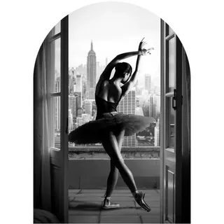 None Glasbild Grau/Schwarz/Weiß