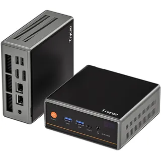 Trycoo Mini PC AMD Ryzen 5 5600H (6C/12T, up to 4.2GHz),16GB DDR4 RAM,512GB SSD,WiFi 6/ BT5.2/ Type-C/DP 1.4/HDMI Triple-Display/Dual Band WLAN,Micro PC for Gaming & Office