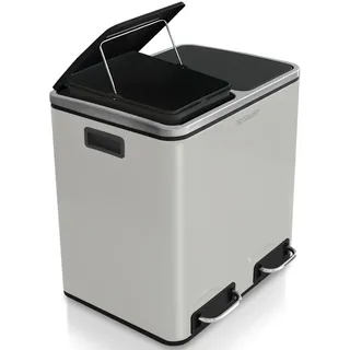 Karat Tretmülleimer Felix Trennsystem Weiß 2 x 15 Liter (30 Liter) - Weiß