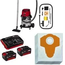 Einhell Akku-Nass-Trockensauger TE-VC 36/25 Li S Power X-Change (ECO/BOOST-Mode, 150 mbar Saugleistung, Edelstahlbehälter 25l, inkl. 2x 3,0Ah Akku ́s & Twincharger, inkl. 5x Vliesbeutel)