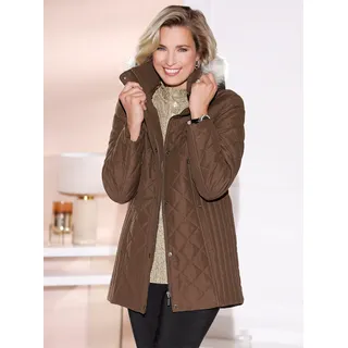 Steppjacke CLASSIC BASICS, Damen, Gr. 42, braun (schoko), 100% Polyester, Futter und Wattierung:100% Polyester, Kunstpelz:80% Polyacryl, 20% Polyester, gemustert, unifarben, Jacken Steppjacke