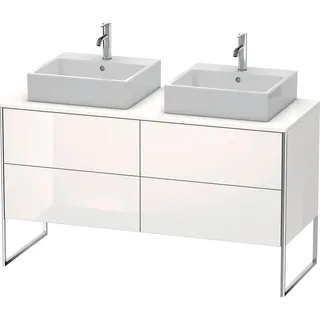 Duravit XSquare Konsolenwaschtischunterbau freistehend, für zwei Becken, 4 Auszüge, 1400x778x548mm, XS4926B2222, Farbe: Weiß Hochglanz Dekor