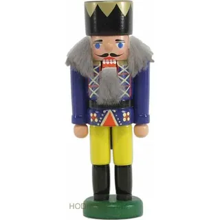 Miniatur - Nussknacker König blau 13cm NEU Nußknacker Holz Figur Erzgebirge