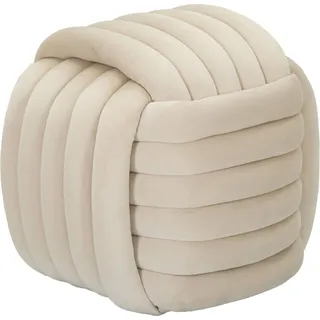 Pouf Karori, Mehrzwecksessel, Nachttisch, Hockerhocker, 45x45 h45 cm, Creme - Weiß