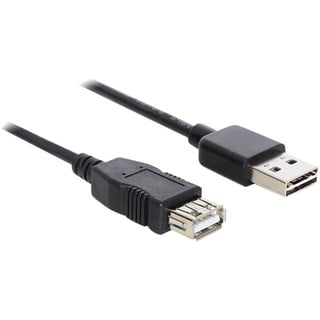 DeLock USB-Kabel USB 2.0 USB-A Stecker, USB-A Buchse 3.00m Schwarz beidseitig verwendbarer Stecker,