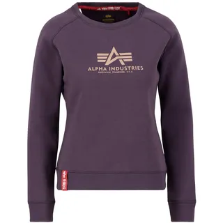 Sweater ALPHA INDUSTRIES "New Basic Sweatshirt BL W", Damen, Gr. S, lila (plum), Obermaterial: 80% Baumwolle, 20% Polyester, regular fit, Sweatshirts Sweater