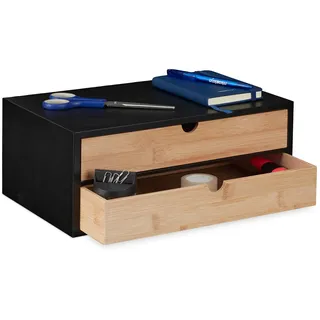 Relaxdays Schubladenbox 21 x 25,7 x 14 cm 1-tlg. schwarz/mehrfarbig