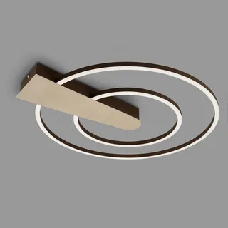 Briloner Leuchten - LED Deckenleuchte dimmbar in 3 Stufen, Memoryfunktion, warmweiße Lichtfarbe, LED Deckenlampe rund, Gold