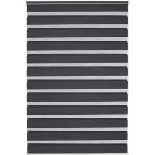 Doppelrollo K-HOME "Ancona" Gr. 1, grau (anthrazit), B:40cm H:150cm, Polyester, Rollos, Doppelrollo, im Fixmaß