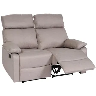 Mendler 2er Kinosessel Relaxsessel Fernsehsessel Stoff/Textil 134 x 105 x 0 cm Braun/Grau mit Liegefunktion