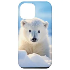 Hülle für iPhone 15 Pro Max Eisbär, arktischer Nordpol, Alaska-Schnee, niedliche Eisbären