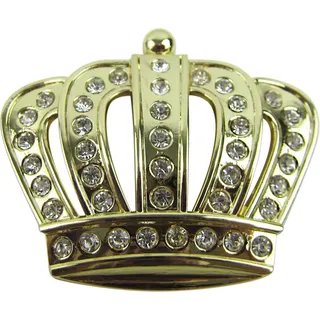 XL - Exklusives Emblem Sticker Metall Auto Krone Glitzer Steine Gold - Look