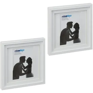 Relaxdays Bilderrahmen modern weiß 25x35 cm 2er Set