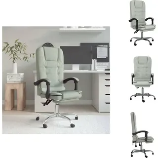 vidaXL Bürostuhl mit Massagefunktion Hellgrau Samt -  Bürostühle - Grau