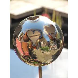 Edelstahl Gartenstecker Feuerfratze Herz