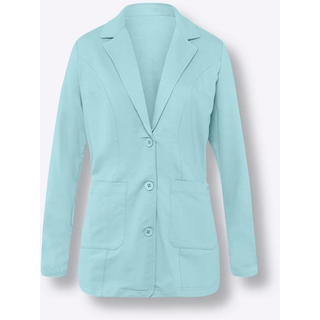 Sweatblazer CLASSIC BASICS "Shirtblazer", Damen, Gr. 46, grün (mint), 100% Baumwolle, Blazer Sweatblazer