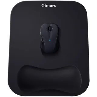 GIMARS Mauspad mit Gelkissen Schwarz