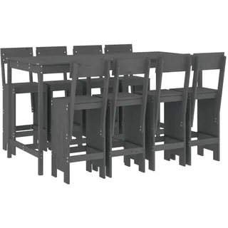 vidaXL Gartenbar-Set 9-tlg. Grau