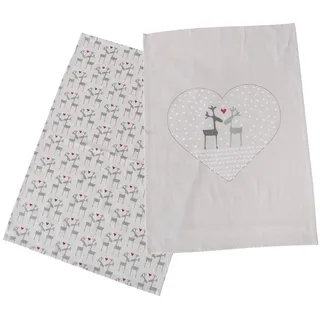 Boltze Home Küchentücher Lovelies 50/70 cm 2er-Set , Naturmaterialen , 50x70 cm , Heimtextilien, Geschirrtücher & Schürzen, Geschirrtücher