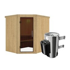 KARIBU Sauna »Talsen«, inkl. 3.6 kW Saunaofen mit integrierter Steuerung, für 3 Personen - beige