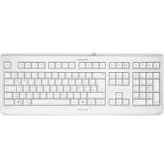 CHERRY KC 1068, Französisches Layout, AZERTY Tastatur, leicht desinfizierbare, wasserdichte kabelgebundene Tastatur, flüsterleiser Tastenanschlag, Weiß-Grau