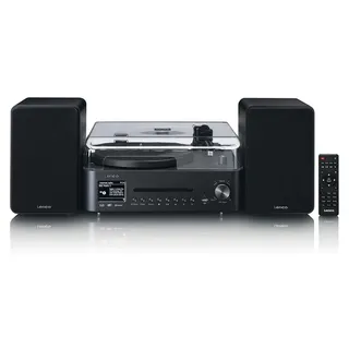 Lenco MC-760BK Stereoanlage DAB+, CD, MP3, Plattenspieler, Bluetooth®, Schwarz