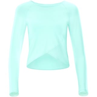 Winshape Damen Functional Light and Soft Cropped Long Sleeve Top Aet131ls Mit Overlap-Applikation Yoga-Shirt, Delicate-Mint, XS EU