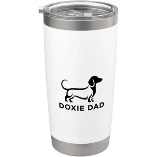 Doxie Dad-Dackel-Hundebesitzer-Silhouette Doppelwandiger Edelstahl-Thermobecher