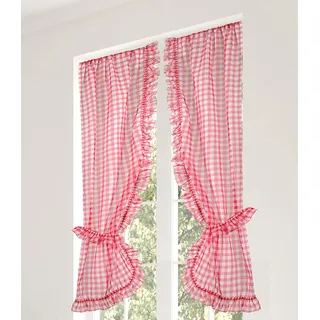 LINDER Scheibengardine, Polyester, Rot, 55 x 160 cm