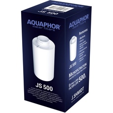 AQUAPHOR Filterkartusche JS500 für Smart-Wasserfilter J.Shmidt 500 I Filtert u.a Bakterien, Kalk, Chlor, Schwermetalle I Mikrofiltration Filterkanne I AQUALEN Technologie I 500l klares Wasser