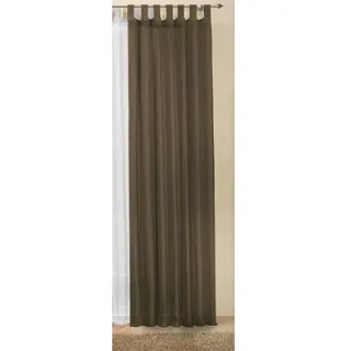 Transparente einfarbige Gardine aus Voile, viele attraktive Farbe, 245x140, Braun, 61000
