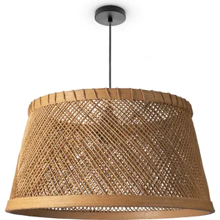 Deckenlampe Bambus Hängeleuchte Boho Wohnzimmer Korblampe Hängend Vintage E27 Leuchten Farbe / Größe Natur (Ø42 cm)