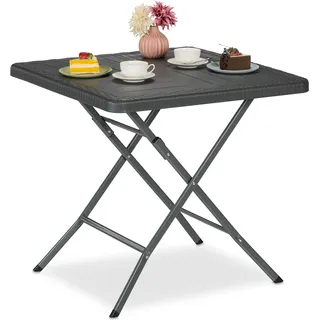 relaxdays Gartentisch in Holzoptik - Grau