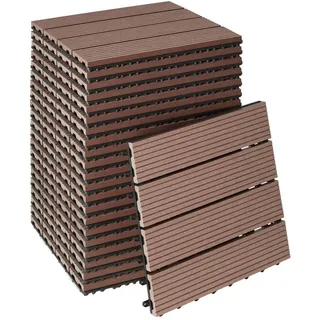 Tectake Terrassenfliesen Tegulas 31 x 31 x 2,2 cm braun