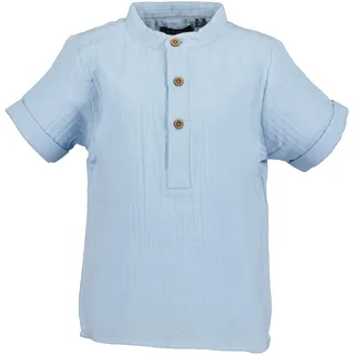 Blue Seven Kurzarmhemd in leicht strukturierter Leinen-Optik, blau