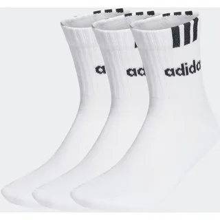 adidas 3-Streifen Linear Halfcrew Socken 3er Pack Weiß/Schwarz 46-48