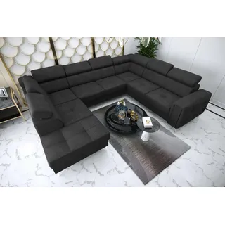 Sofa U-Form Stoffsofa Couch Wohnlandschaft Design Modern Leder Sofas Braun Neu - Braun