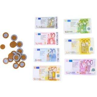 Dohe Educa Euro-Münzen und Banknoten für Kinder (1 Cent bis 500 €), Lernspiel mit Falschgeld, Schul- und Lernmaterial