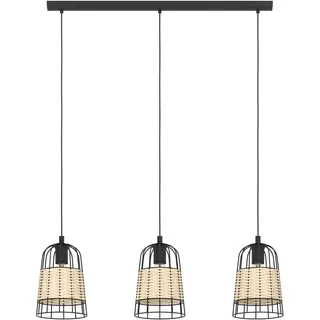 EGLO Anwick 3-flammig E27, schwarz / natur