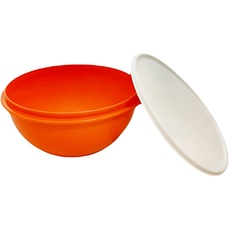 Tupperware Rührschüssel Maximilian 3,0 L orange weiß Maxima Schüssel Salatbar Teigschüssel