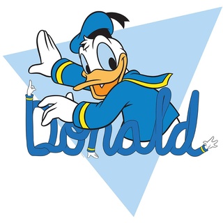 KOMAR Donald Duck Triangle - Größe: 50 x 70 cm, Wandbild, Poster, Kunstdruck (ohne Rahmen), Disney