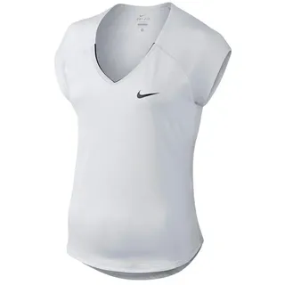 Nike Oberbekleidung Pure Shortsleeve Top Kurzarm Oberteil, White/Black, L