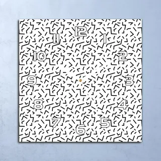 Deko Glasuhr Wanduhr 30x30 Geometrischer Retro Quarz Küchenuhr Bürouhr